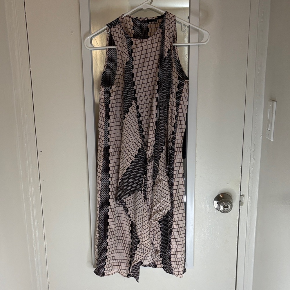 Tibi Asymmetrical Pink and Black Dress Size 0 Women